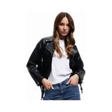 Koton Cepli Uzun Kollu Fermuarlı Kruvaze Suni Deri Biker Ceket Siyah 6wak20013ew Siyah