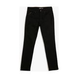 Koton Chadwick Jean Slim Straight Fit Kot Pantolon Erkek Günlük Kullanım İçin İnce Kumaş Özellikli - Siyah - 32