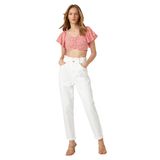 Koton Çiçekli Crop Bluz Büzgü Detaylı Kolları Volanlı