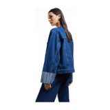 Koton Çift Cepli Bisiklet Yaka Kolları Katlı Düğmeli Denim Ceket Koyu İndigo 5sal50029md Dark Indigo İndigo