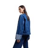 Koton Çift Cepli Bisiklet Yaka Kolları Katlı Düğmeli Denim Ceket