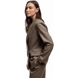 Koton Çift Cepli Uzun Kollu Kruvaze Blazer Ceket - Kahve - 38