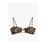 Koton Çıkarılabilir Askı Detaylı Aksesuarlı Leopar Desenli Straplez Bikini Üstü