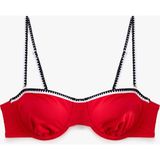Koton Çıkarılabilir Askılı Kroşe Detaylı Balenli Bikini Üst - 42 - Kırmızı
