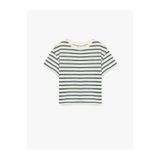 Koton Çizgili Ekru Erkek Bebek T-Shirt 6SMB10017TK