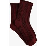 Koton Çizgili Soket Çorap - Standart - Bordo