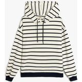 Koton Çizgili Uzun Kollu Kapşonlu Sweatshirt - M - Lacivert
