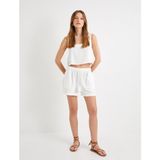 Koton Crop Atlet Kare Yaka Kalın Askılı Pamuklu - 36 - Beyaz