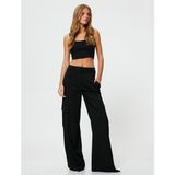 Koton Crop Atlet U Yaka Askılı - M - Siyah