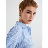 Koton Crop Balon Kol Gömlek Slim Fit Pamuklu - Mavi - 40
