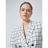 Koton Crop Blazer Ceket Kruvaze Kapama Düğmeli - 40 - Ekru