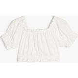 Koton Crop Bluz Balon Kol Fisto Detaylı