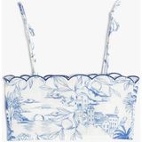 Koton Crop Bluz Ince Askılı Desenli - Mavi - 11 - 12 Yaş
