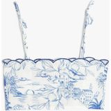 Koton Crop Bluz Ince Askılı Desenli - Mavi - 9 - 10 Yaş