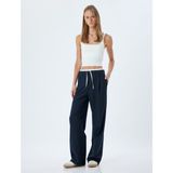 Koton Crop Fitilli Atlet Slim Fit Kare Yaka Pamuklu - 2XL - Beyaz