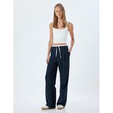 Koton Crop Fitilli Atlet Slim Fit Kare Yaka Pamuklu
