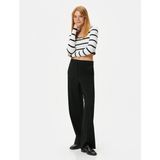 Koton Crop Triko Kazak U Yaka Fitilli - XS - Siyah