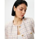 Koton Crop Tüvit Ceket Bisiklet Yaka Gold Düğmeli Cepli - 42 - Pembe