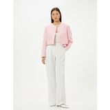 Koton Crop Tüvit Ceket Gold Düğmeli Cep Detaylı - 36 - Pembe