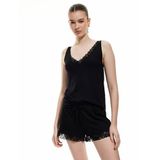 Koton Dantel Detaylı Kolsuz Viskon Atlet Pijama Üstü
