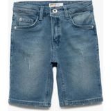 Koton Denim Şort Erkek Çocuk Beli Ayarlanabilir Lastikli Cep Detaylı Desensiz Slim Fit - 4 - 5 Yaş - Lacivert