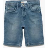 Koton Denim Şort Erkek Çocuk Beli Ayarlanabilir Lastikli Cep Detaylı Desensiz Slim Fit - 4 - 5 Yaş - Lacivert