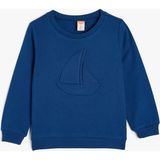 Koton Deniz Temalı Bisiklet Yaka Uzun Kollu Bebek Sweatshirt - 12 - 18 Ay - Lacivert