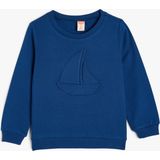 Koton Deniz Temalı Bisiklet Yaka Uzun Kollu Bebek Sweatshirt - 2 - 3 Yaş - Lacivert