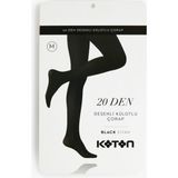 Koton Desenli 20 Den Külotlu Çorap - Siyah
