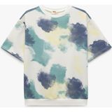 Koton Desenli Kısa Kollu Bisiklet Yaka Sweatshirt - 6 - 7 Yaş - Gri