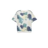 Koton Desenli Kısa Kollu Bisiklet Yaka Sweatshirt