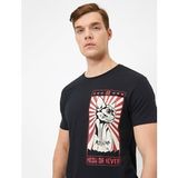 Koton Desenli Kısa Kollu T-Shirt 1YMB18779ZK