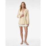 Koton Dikiş Detaylı V Yaka Uzun Kollu Peplum Blazer Ceket - 40 - Sarı