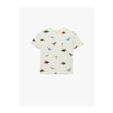 Koton Dinozor Baskılı Pamuklu Ekru Erkek Bebek T-Shirt 6Smb10021Tk