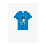 Koton Dinozor Baskılı Saks Erkek Çocuk T-Shirt 6SKB10092TK