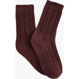 Koton Dokulu Soket Çorap - Standart - Bordo