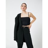 Koton Drape Detaylı Askılı Büstiyer Kadın L Beden Siyah Kumaş Spor Kullanıma Uygun