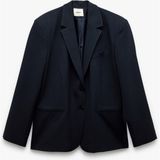 Koton Düğmeli Cepli Uzun Kollu Kruvaze Blazer Ceket - Lacivert - 42