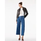 Koton Düğmeli Yüksek Bel Rahat Kesim Denim Pantolon - Culotte Jeans - Lacivert - Relax - 27 / 32