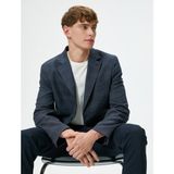 Koton Ekoseli Slim Fit Düğmeli Blazer Ceket Erkek Mono Yaka Çift Cep Detaylı Renkli - 46