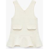 Koton Ekru Kız Bebek Elbise Kolsuz V Yaka Jile Günlük Giyim İçin Şık Tasarım - 4 - 5 Yaş
