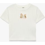 Koton Ekru Kız Bebek T-Shirt Kısa Kol Günlük Stil Grafik Desenli 18 - 24 Ay