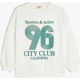 Koton Ekru Kız Çocuk Sweatshirt 5SKG10212AK - Beyaz