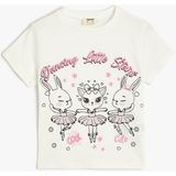 Koton Ekru Kız Çocuk T-Shirt 4SKG10123AK - 11 - 12 Yaş