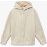Koton Ekru Renk Uzun Kollu Fermuarlı Kapşonlu Polar Sweatshirt Erkek Çocuk İçin Rahat Tasarım - 7 - 8 Yaş
