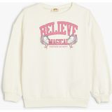 Koton Ekru Unicorn Baskılı Uzun Kollu Sweatshirt Kız Çocuk 11 - 12 Yaş İçin Şık Seçim