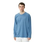 KOTON Erkek 4WAM70246MK Kapüşonlu Uzun Kollu Slogan Baskılı Sweatshirt, Mavi (604), XL