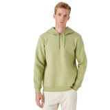 Koton Erkek Basic Kapüşonlu Sweatshirt, Yeşil (800), XL