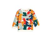 KOTON Erkek Bebek Bisiklet Yaka Uzun Kollu Hayvan Baskılı Sweatshirt, Ekru Desenli, 9/12 Ay