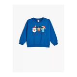 Koton Erkek Bebek Bisiklet Yaka Uzun Kollu Pamuklu Yılbaşı Baskılı Sweatshirt